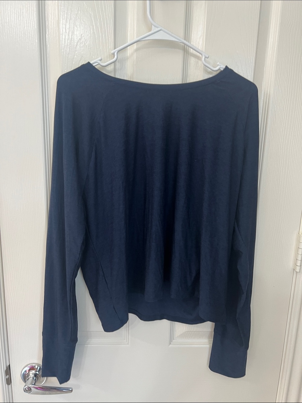 Beyond Yoga Navy Long Sleeve Scoop Neck Top